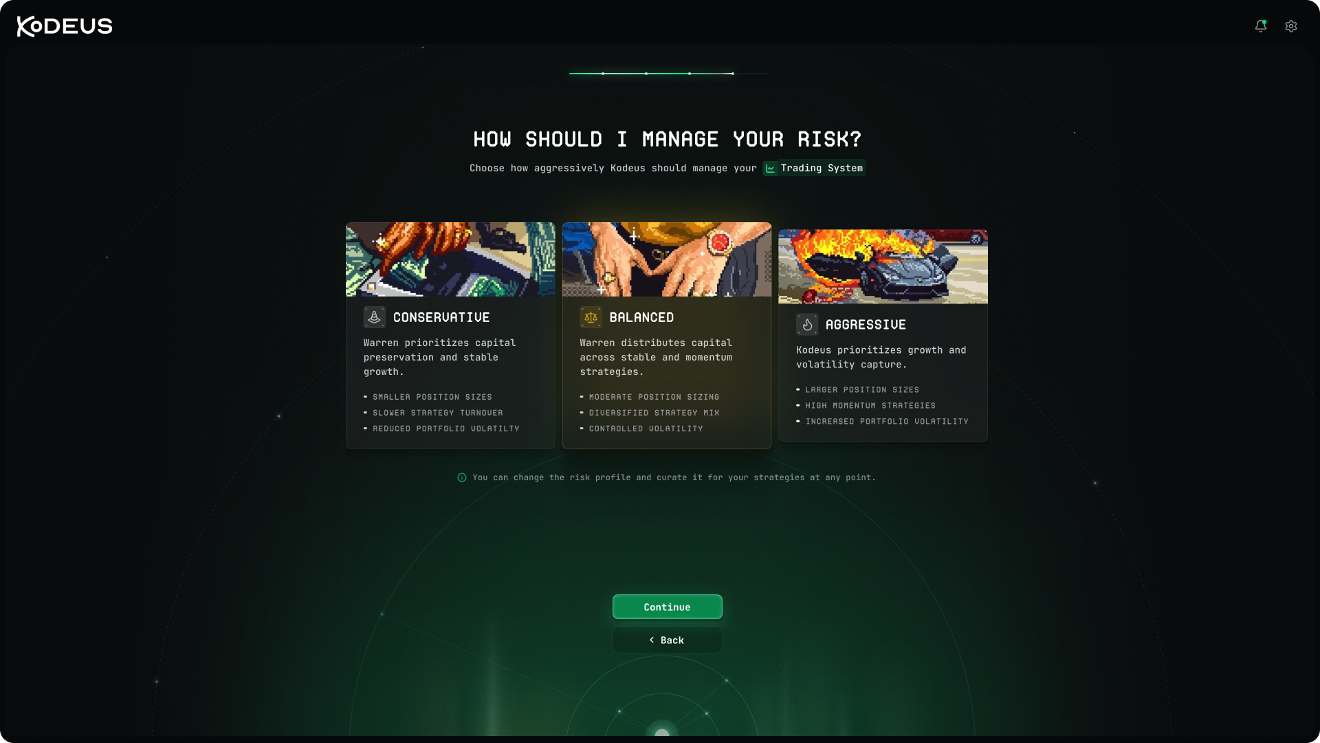 Onboarding risk preferences