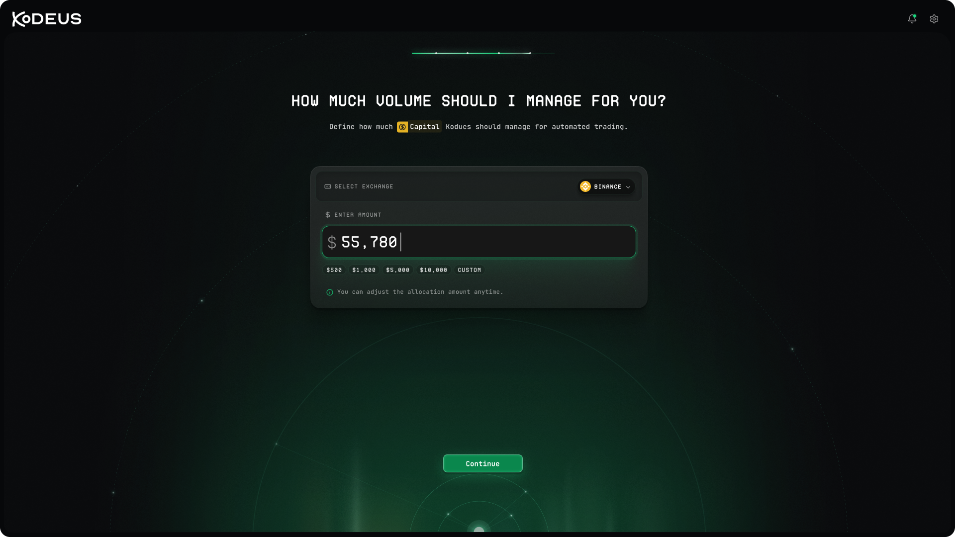 Onboarding volume